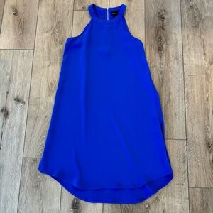 Adrienne Vittadini Royal Blue Sleeveless Shift Dress Halter Dress High Neck XS